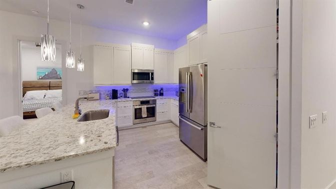 Interior, Kitchen, Pendant Lights, Recessed Lighting, Stainless Steel Appliances