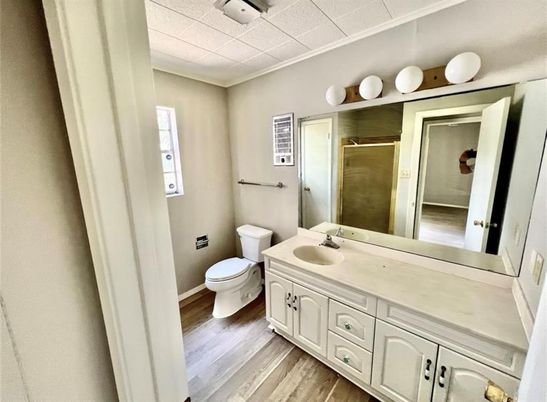 Bathroom, Dual Sink Vanities, Interior, Wood Texture Flooring