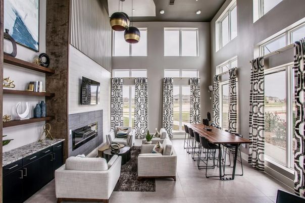 Fireplace, Interior, Living room, Recessed Lighting