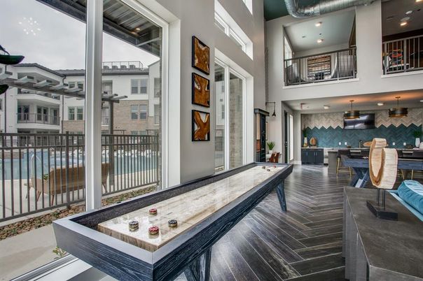 Dining room, Interior, Kitchen, Pendant Lights, Recessed Lighting, Wood Texture Flooring