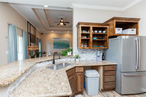 Interior, Kitchen, Recessed Lighting, Wood Texture Flooring