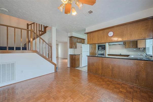 Interior, Kitchen, Wood Texture Flooring