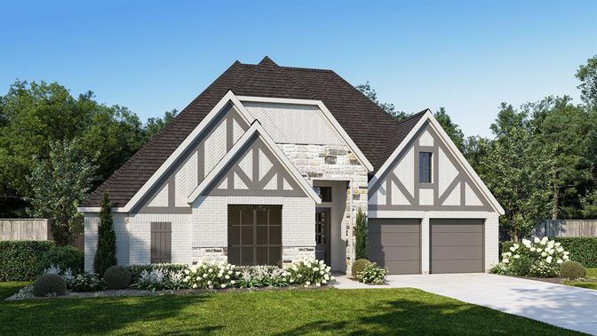 Attached, Exterior, Facade, Tudor Revival