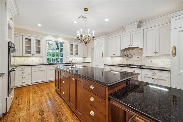 Chandelier, Interior, Kitchen, Pendant Lights, Recessed Lighting, Wood Texture Flooring