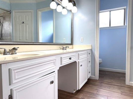 Bathroom, Dual Sink Vanities, Interior, Wood Texture Flooring