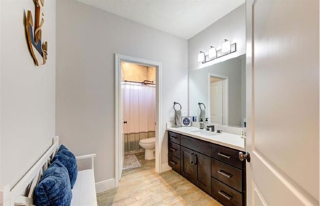 Bathroom, Dual Sink Vanities, Interior, Wood Texture Flooring