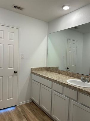 Bathroom, Interior, Recessed Lighting, Wood Texture Flooring