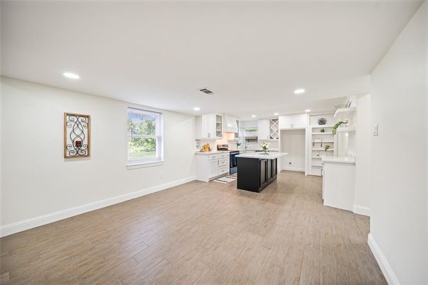 Interior, Kitchen, Recessed Lighting, Wood Texture Flooring