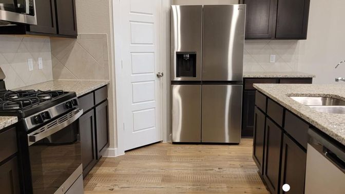 Interior, Kitchen, Stainless Steel Appliances, Wood Texture Flooring