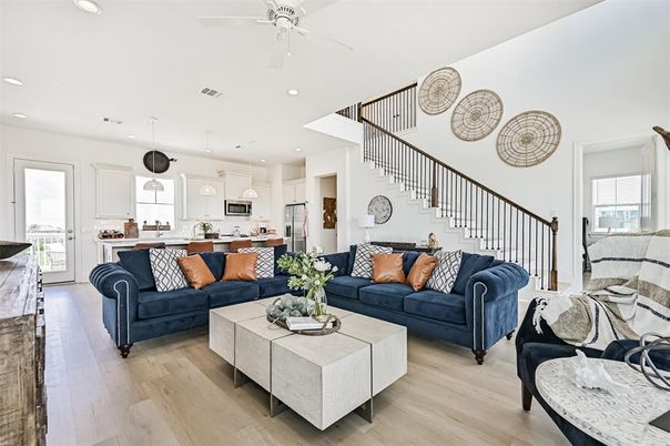 Interior, Kitchen, Living room, Pendant Lights, Recessed Lighting, Stainless Steel Appliances, Wood Texture Flooring