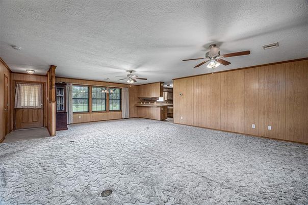 Empty room, Interior, Kitchen, Wooden Walls