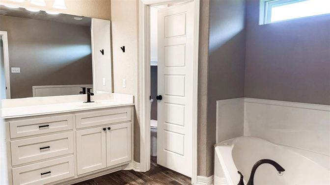 Bathroom, Interior, Wood Texture Flooring
