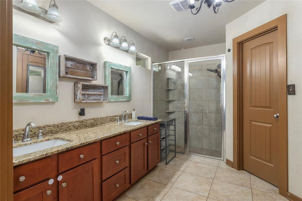 Bathroom, Dual Sink Vanities, Glass Shower, Interior