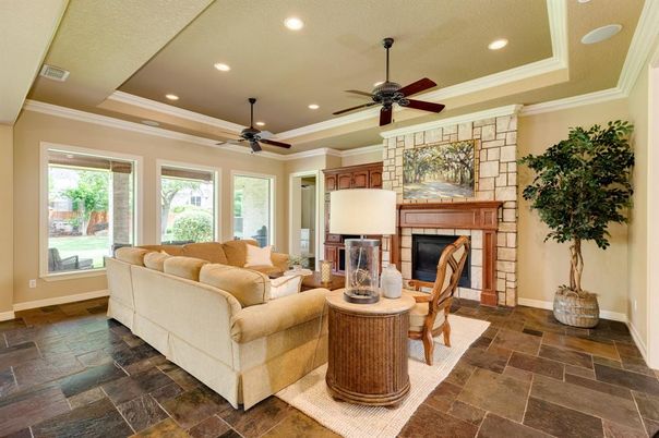 Fireplace, Interior, Living room, Recessed Lighting
