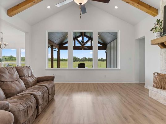 Interior, Pendant Lights, Recessed Lighting, Wooden Beams, Wood Texture Flooring