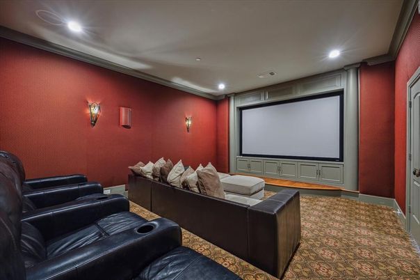 Home Theatre Room, Interior, Projection Screen, Recessed Lighting, Theatre Room