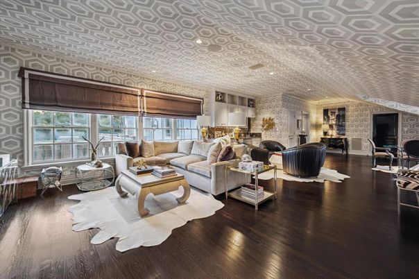 Interior, Kitchen, Living room, Recessed Lighting, Stainless Steel Appliances, Wood Texture Flooring