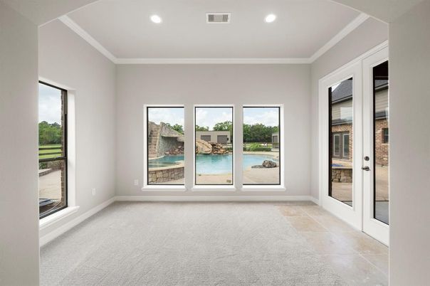 Empty room, Interior, Recessed Lighting, Water