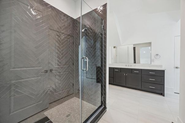 Bathroom, Dual Sink Vanities, Glass Shower, Interior