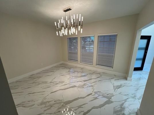 Empty room, Interior, Marble, Pendant Lights