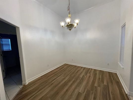 Chandelier, Empty room, Interior, Wood Texture Flooring