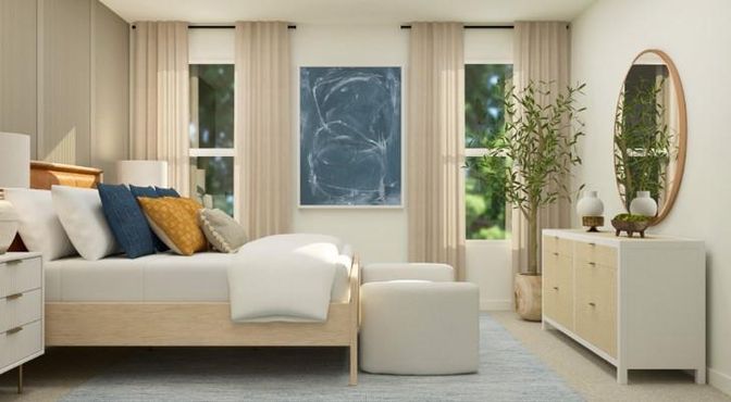 Bedroom, Interior, Recessed Lighting