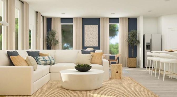 Interior, Living room, Recessed Lighting