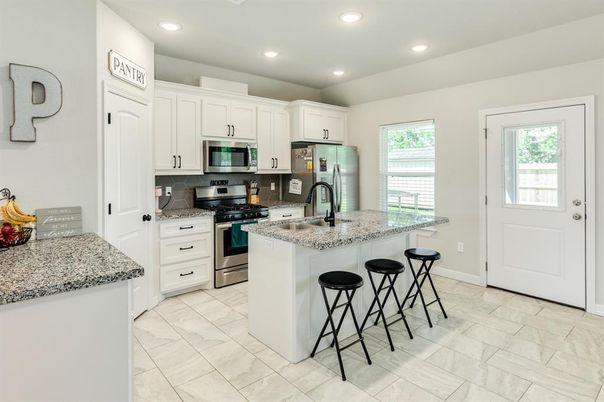 Interior, Kitchen, Marble, Recessed Lighting, Stainless Steel Appliances