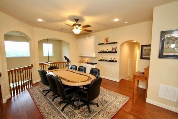 Game Room, Interior, Recessed Lighting, Wood Texture Flooring