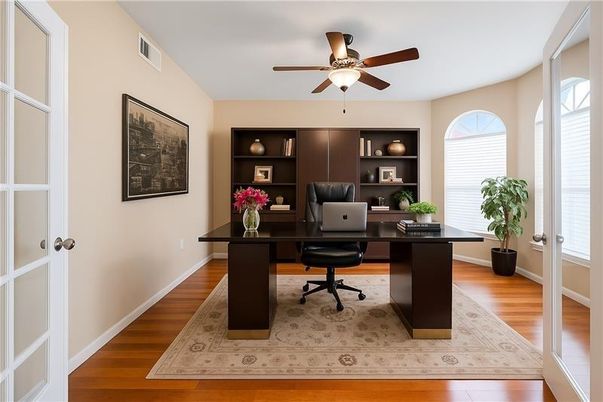 Home Office, Interior, Wood Texture Flooring
