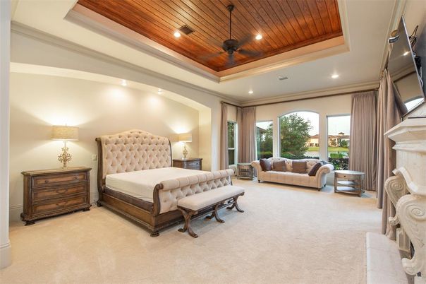 Bedroom, Interior, Recessed Lighting, Wooden Ceilings