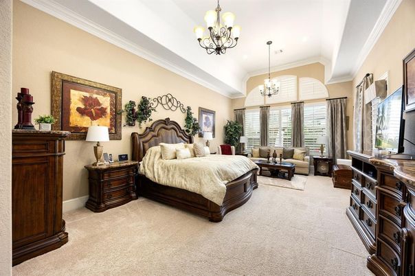Bedroom, Chandelier, Interior