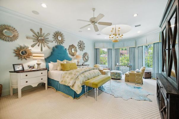 Bedroom, Chandelier, Interior, Recessed Lighting