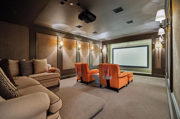 Home Theatre Room, Interior, Projection Screen, Recessed Lighting, Theatre Room