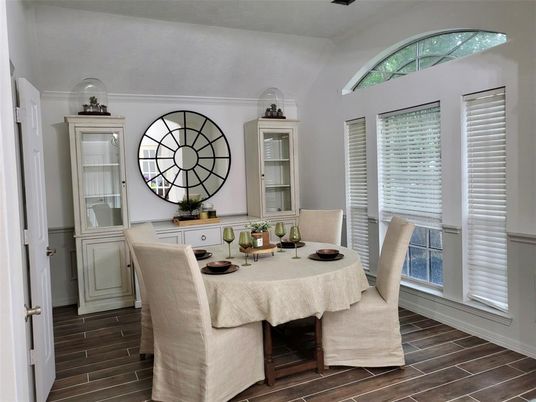 Dining room, Interior, Wood Texture Flooring