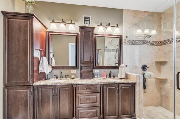 Bathroom, Dual Sink Vanities, Glass Shower, Interior