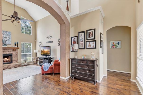 Fireplace, Interior, Wood Texture Flooring