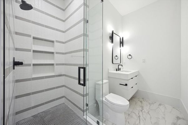 Bathroom, Glass Shower, Interior, Marble
