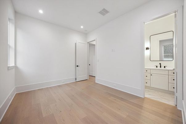 Bathroom, Empty room, Interior, Recessed Lighting, Wood Texture Flooring