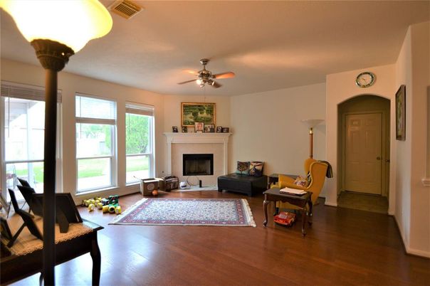Fireplace, Interior, Wood Texture Flooring