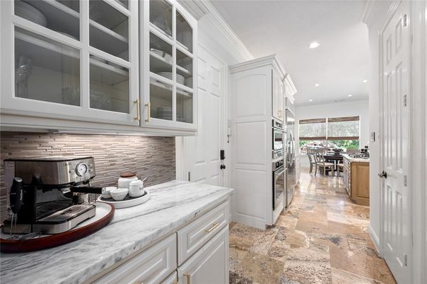 Dining room, Interior, Kitchen, Recessed Lighting, Stone Walls