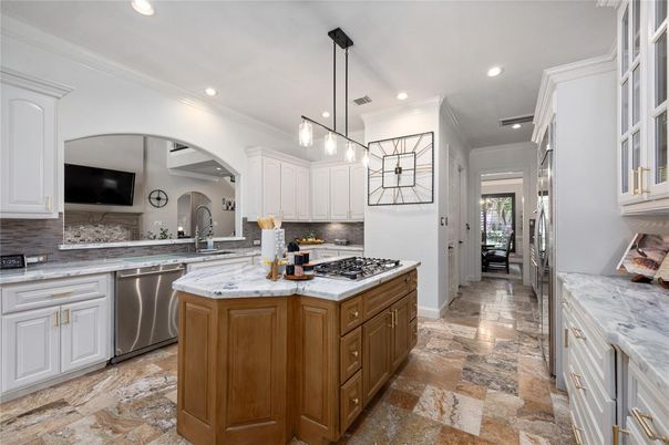 Interior, Kitchen, Pendant Lights, Recessed Lighting, Stainless Steel Appliances