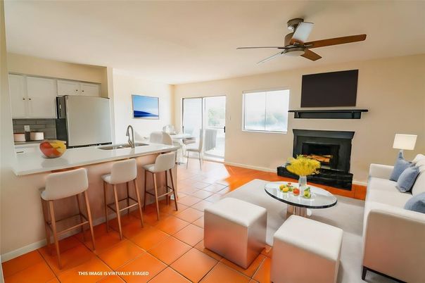 Dining room, Fireplace, Interior, Kitchen, Living room