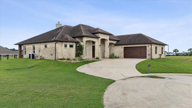 Attached, Backyard, Exterior, Facade, Brick Facade, French Provincial