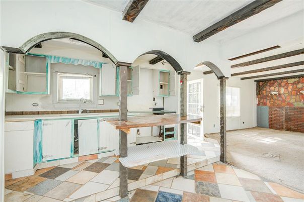 Interior, Stone Walls, Wooden Beams