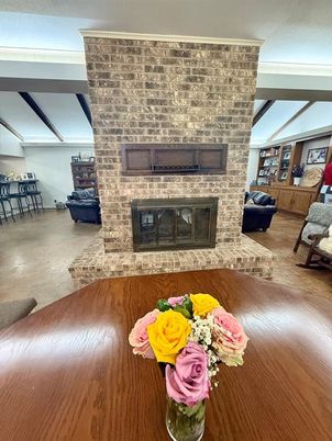 Fireplace, Interior, Stone Walls, Wood Texture Flooring