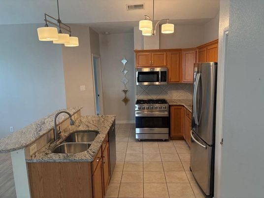 Interior, Kitchen, Pendant Lights, Stainless Steel Appliances