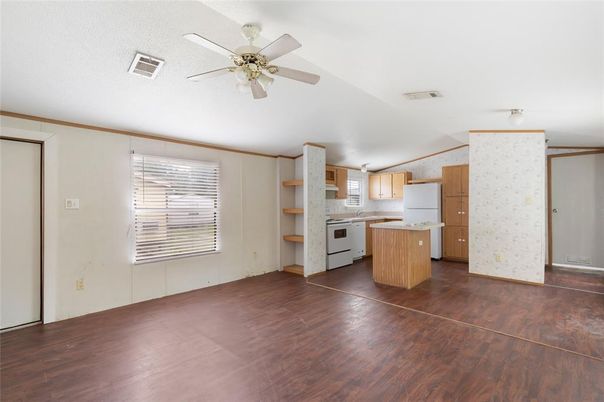 Empty room, Interior, Kitchen, Wood Texture Flooring