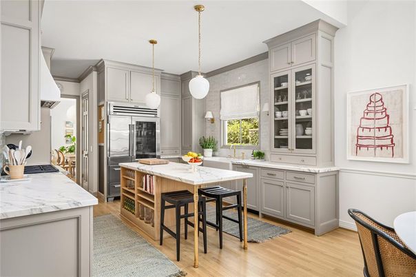 Interior, Kitchen, Pendant Lights, Wood Texture Flooring