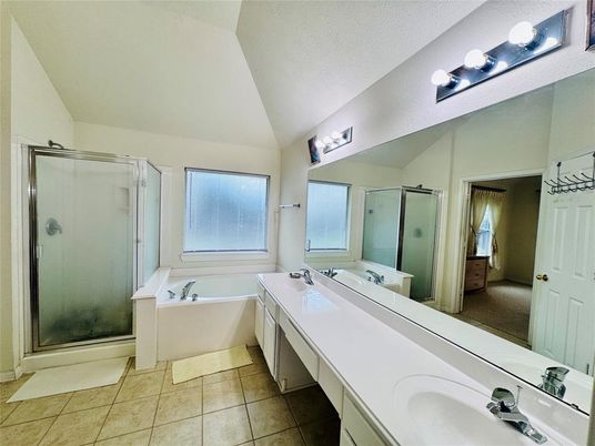 Bathroom, Dual Sink Vanities, Glass Shower, Interior